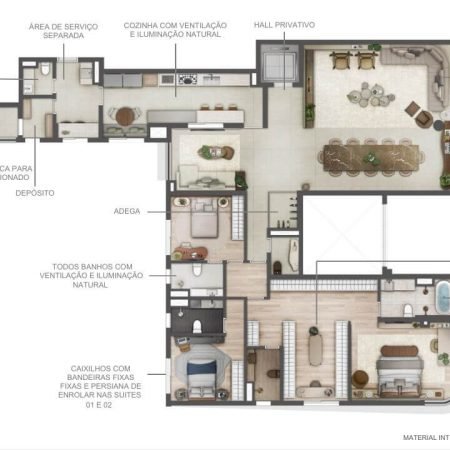 1 Planta 237m2 - Casa Espaço Ceramica