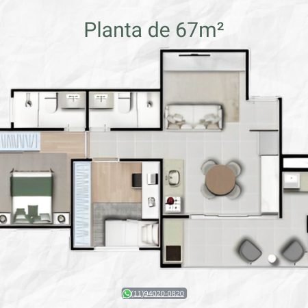 Planta 67m - Vista Verde Santo Andre