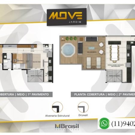 Planta Cobertura 101m²- Move Jardim