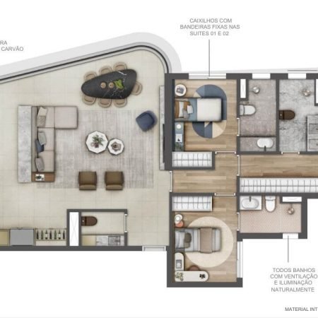 3 Planta 124m2 - Casa Espaço Ceramica