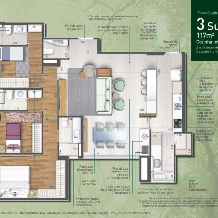 Planta tipo 117m² - Vida Bella Lorenzini