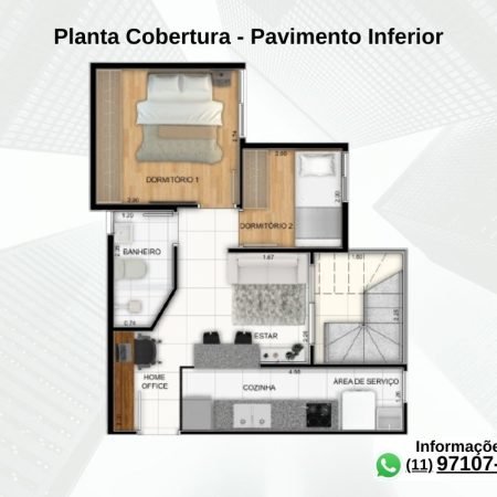 Planta Pavimento Inferior - Vista Juquia Residencial