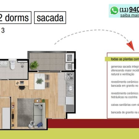 Planta 46m² (1) - Way Aramaçan