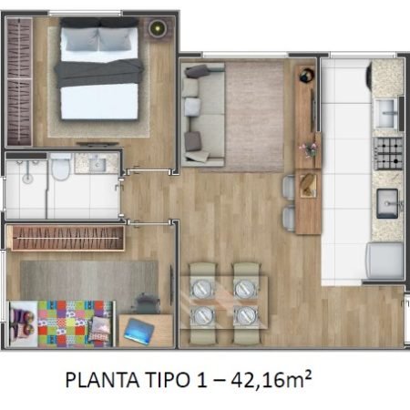 Planta 42m - Allegro Santo Andre